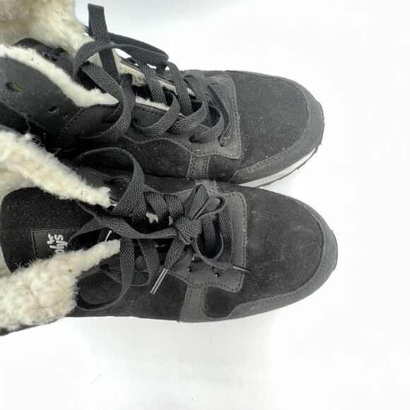 Wooly’s Sherpa Lined Mid Sneakers Black Size 41 Winter Boot 7.5/8 - Picture 2 of 6